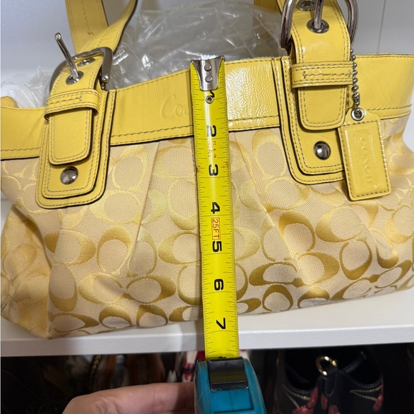 Coach SoHo Y2K Yellow Signature Shoulder Bag